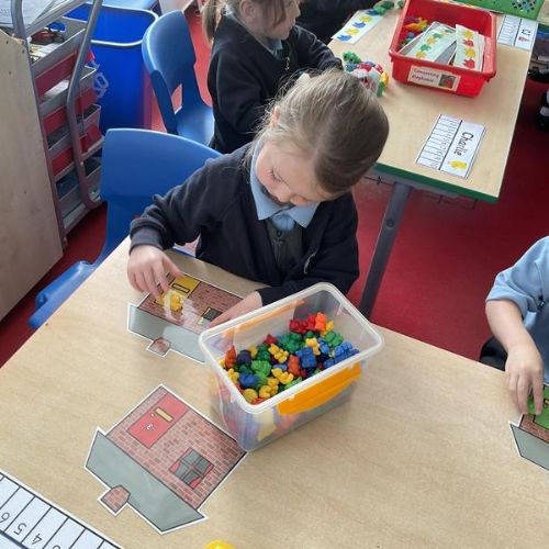 This week, P1A have been sorting by colour.