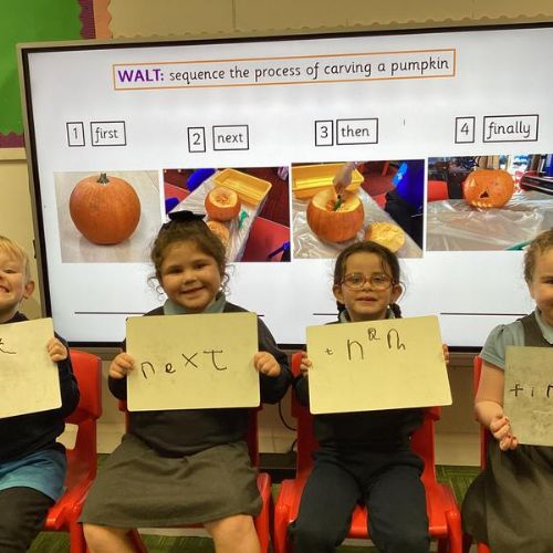 WALT: sequence the process of how to carve a pumpkin using key vocabulary