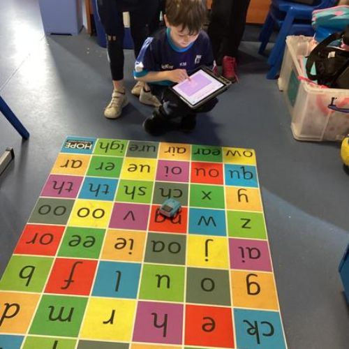 P4A have been taking part in a range of activity based learning to practice applying their phonics knowledge to spell!