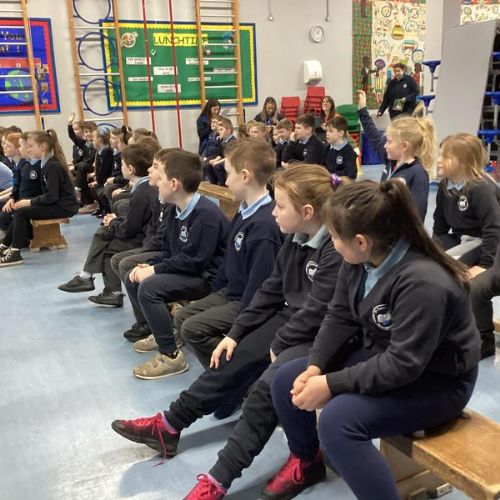 For National Story Telling week P4A were so thrilled to welcome author Tim Bailie into school!