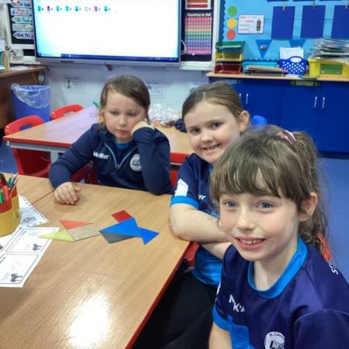 P4A have been using their knowledge of 2D shapes to create Tangrams!