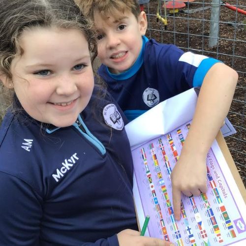 P4A went on a scavenger hunt around the school searching for flags belonging to different countries!
