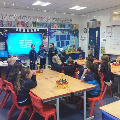 P4A learned to sing the famous French song 'Frère Jacques' and even added some instruments in!