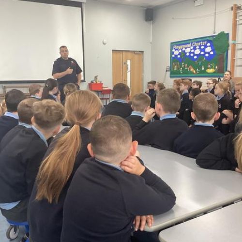 On Tuesday, the boys and girls had a visit from The Northern Ireland Fire & Rescue Service.