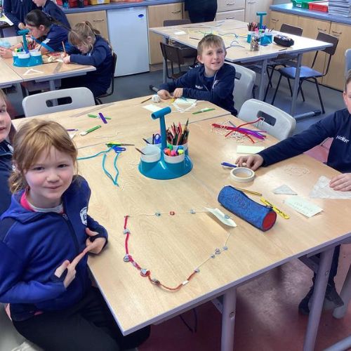 This week in numeracy, the boys and girls of P5B learned about the different types of triangles and their specific properties.