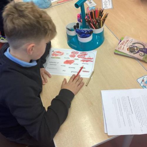 We have been revising some of the different parts of speech which are found in sentences, including nouns, verbs, adverbs and prepositions.