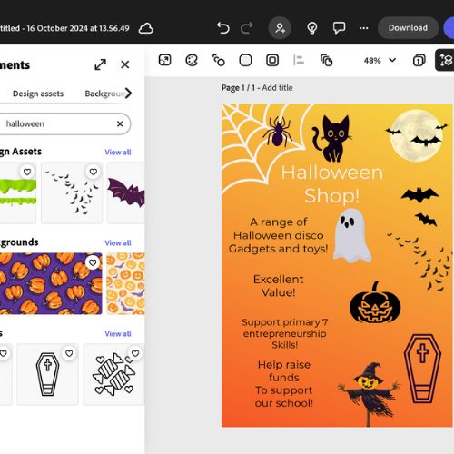 Making posters for our Halloween Shop - Wednesday 16th October​​​​​​​