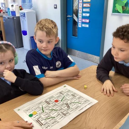 We have been working very hard on our mental maths and adding by counting on. We used games like snakes and ladders addition to work on our adding in a fun and enjoyable way.