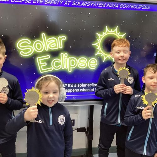 We created a model of the Sun and the Moon to show how the moon moves in front of the sun to create a Solar Eclipse.