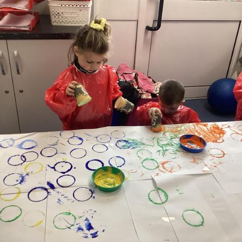 Week beginning 11th November 2024: The children enjoyed creating circular patterns whilst learning about 2D shapes.