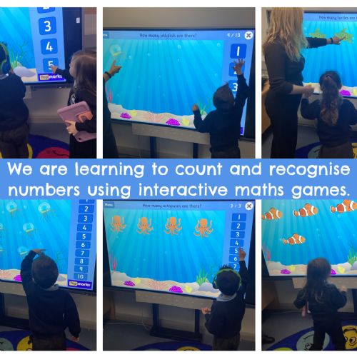 Counting and number recognition using maths apps