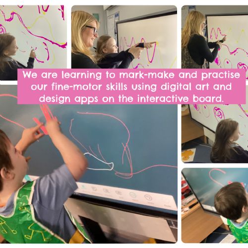 Fine-motor development using the interactive board
