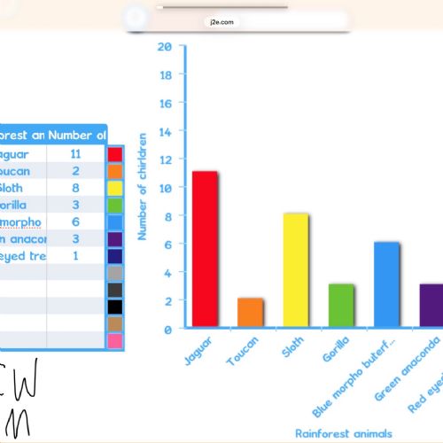 Digital Bar Charts - Rainforest Animals